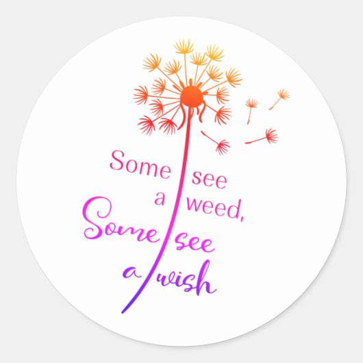 Dandelion Wish Ronde Sticker (Voorkant)