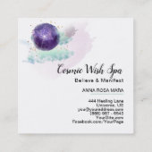 *~* Dandelion Wish Sky Cosmo Stars Universe Vierkante Visitekaartje (Achterkant)