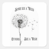 Dandelion Wish Vierkante Sticker (Voorkant)