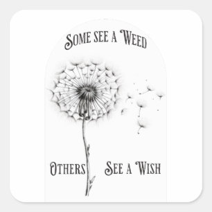 Dandelion Wish Vierkante Sticker