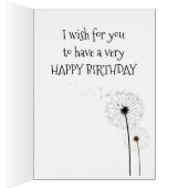 Dandelion Wishes Design Birthday Kaart (Binnen (Rechts))