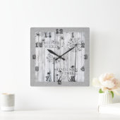 Dandelion Wishes Dreamweaver Gray Quote Vierkante Klok (Huis)