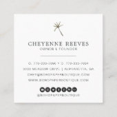 Dandelion Wishes | Veerbloem Vierkante Visitekaartje (Achterkant)