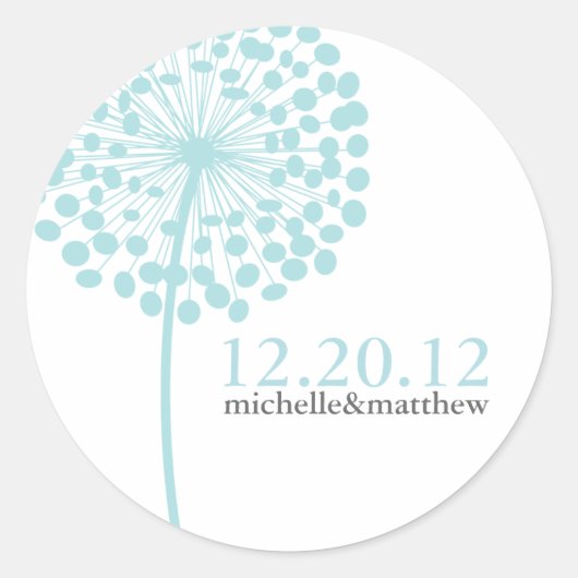 Dandelion Wishes Wedding Favor Stickers (Voorkant)