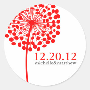 Dandelion Wishes Wedding Favor Stickers