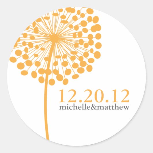 Dandelion Wishes Wedding Favor Stickers (Voorkant)