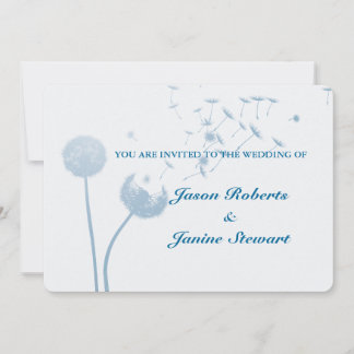 Dandelion Wishes Wedding on Soft Blauwgroen Kaart