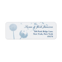 Dandelion Wishes Wedding on Soft Blauwgroen, Label