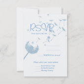 Dandelion Wwant Wedding on Soft Blauwgroen, RVSP-k (Voorkant)