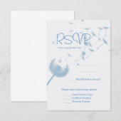 Dandelion Wwant Wedding on Soft Blauwgroen, RVSP-k (Voorkant / Achterkant)