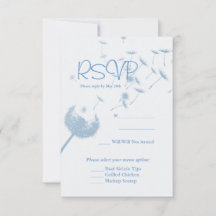 Dandelion Wwant Wedding on Soft Blauwgroen, RVSP-k