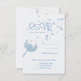 Dandelion Wwant Wedding on Soft Blauwgroen, RVSP-k