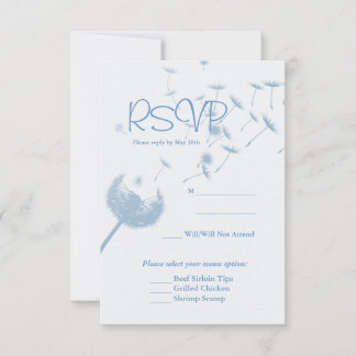 Dandelion Wwant Wedding on Soft Blauwgroen, RVSP-k