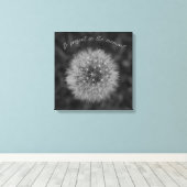Dandelion zaadkop. Wees op het moment Cadeau. Canvas Afdruk (Insitu (Houten vloer))