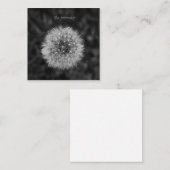 Dandelion zaadkop. Wees op het moment Cadeau. Informatiekaartje (Voorkant / Achterkant)