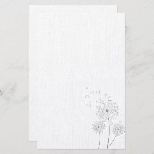 Dandelion zuiver moderne bloemetjes briefpapier (Voorkant / Achterkant)