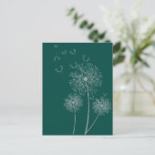 Dandelion zuivere moderne bloemkunst briefkaart (Staand voorkant)