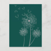 Dandelion zuivere moderne bloemkunst briefkaart (Voorkant)