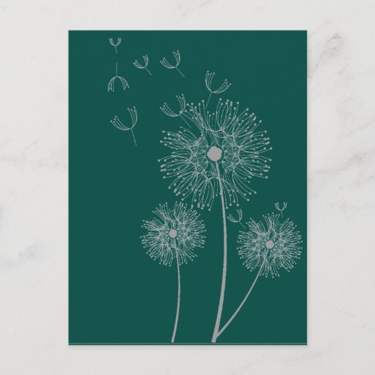 Dandelion zuivere moderne bloemkunst briefkaart (Voorkant)