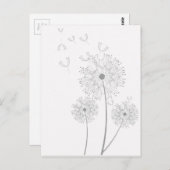 Dandelion zuivere moderne bloemkunst briefkaart (Voorkant / Achterkant)