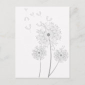 Dandelion zuivere moderne bloemkunst briefkaart (Voorkant)
