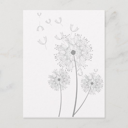 Dandelion zuivere moderne bloemkunst briefkaart (Voorkant)