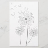 Dandelion zuivere moderne bloemkunst briefpapier (Voorkant)