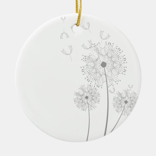 Dandelion zuivere moderne bloemkunst keramisch ornament (Voorkant)