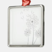 Dandelion zuivere moderne bloemkunst metalen ornament (Links)