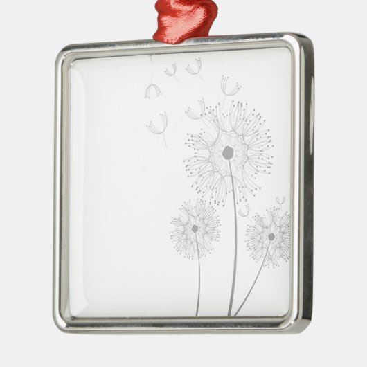 Dandelion zuivere moderne bloemkunst metalen ornament (Links)