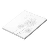 Dandelion zuivere moderne bloemkunst notitieblok (Linkerzijde)