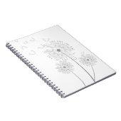 Dandelion zuivere moderne bloemkunst notitieboek (Rechterzijde)