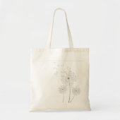 Dandelion zuivere moderne bloemkunst tote bag (Voorkant)