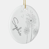 Dandelion zuivere moderne bloemnaam keramisch ornament (Rechts)