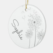 Dandelion zuivere moderne bloemnaam keramisch ornament (Links)