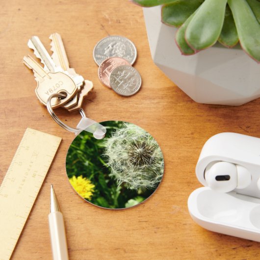 Dandelionbloem en zaadkop sleutelhanger (Bureau)