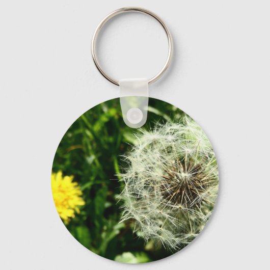 Dandelionbloem en zaadkop sleutelhanger (Achterkant)