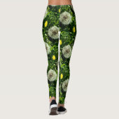 Dandelionbloem en zaadkoppatroon leggings (Achterkant)