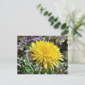 Dandelionbloem in gras briefkaart (Staand voorkant)