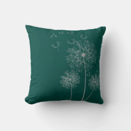 Dandelionbloem op blauwgroen kussen