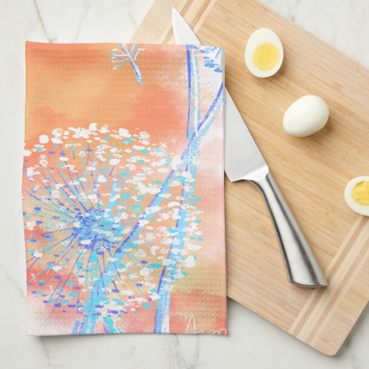 Dandelionen blazen op zonsondergang  theedoek (Quarter Fold)