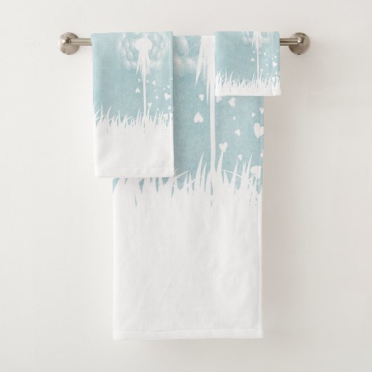 Dandelionen, vlinders en blauwe hemden bad handdoek (Insitu)