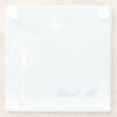 Dandelionen, vlinders en blauwe hemden glazen onderzetter (Achterkant)