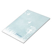 Dandelionen, vlinders en blauwe hemden notitieblok (Schuin)