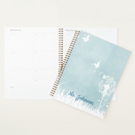 Dandelionen, vlinders en blauwe hemden planner (Display)