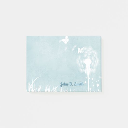 Dandelionen, vlinders en blauwe hemden post-it® notes (Voorkant)
