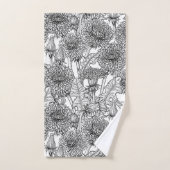 Dandelionen, zwart-wit bad handdoek (Handdoek)
