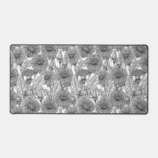 Dandelionen, zwart-wit bureaumat (Voorkant)