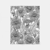 Dandelionen, zwart-wit fleece deken (Voorkant)