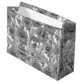 Dandelionen, zwart-wit groot cadeauzakje (Voorkant Gekanteld)